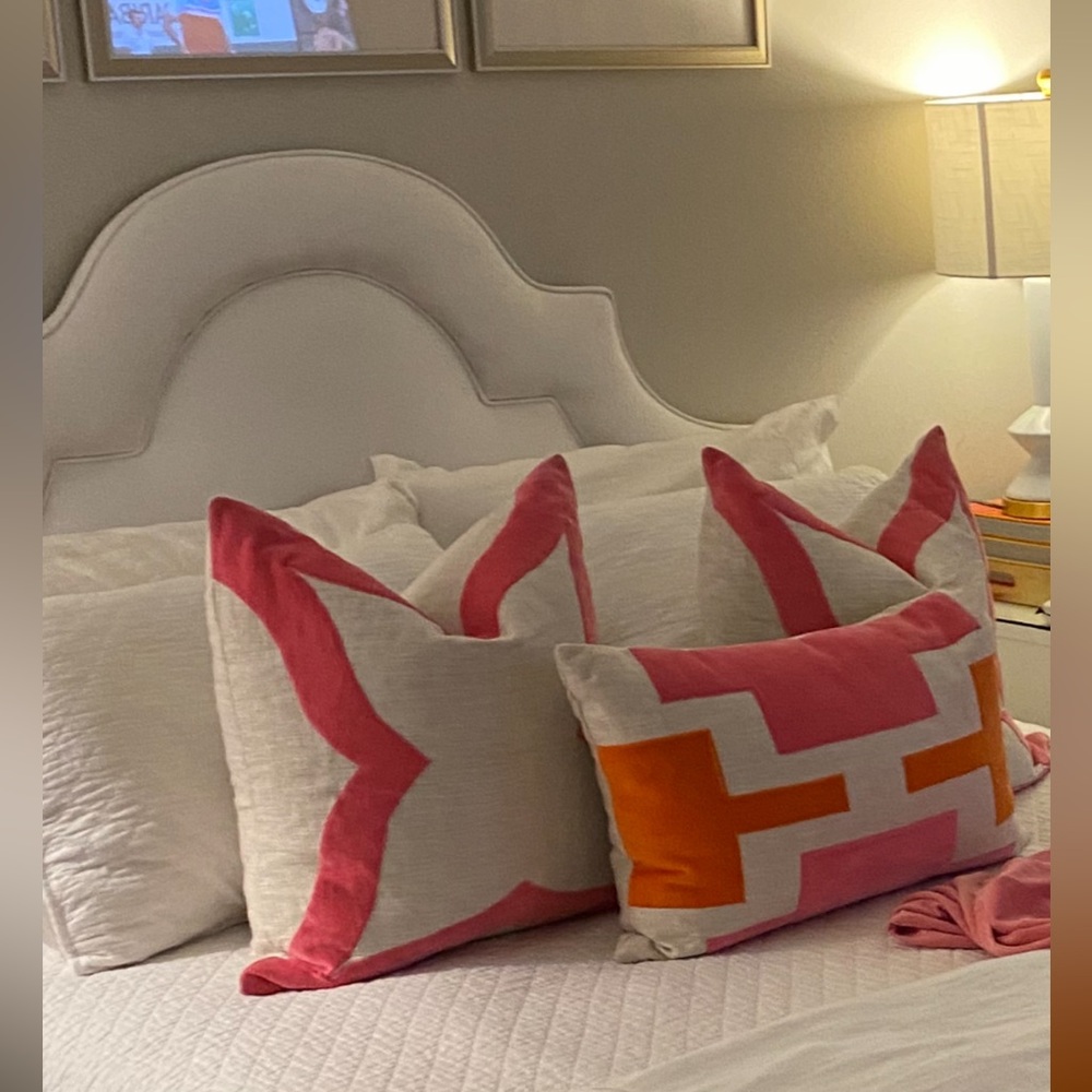Pink and Orange Decorative Pillow Set